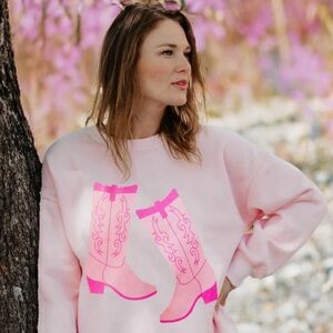 NWT Katydid Pink Sweatshirt with Graphic Design